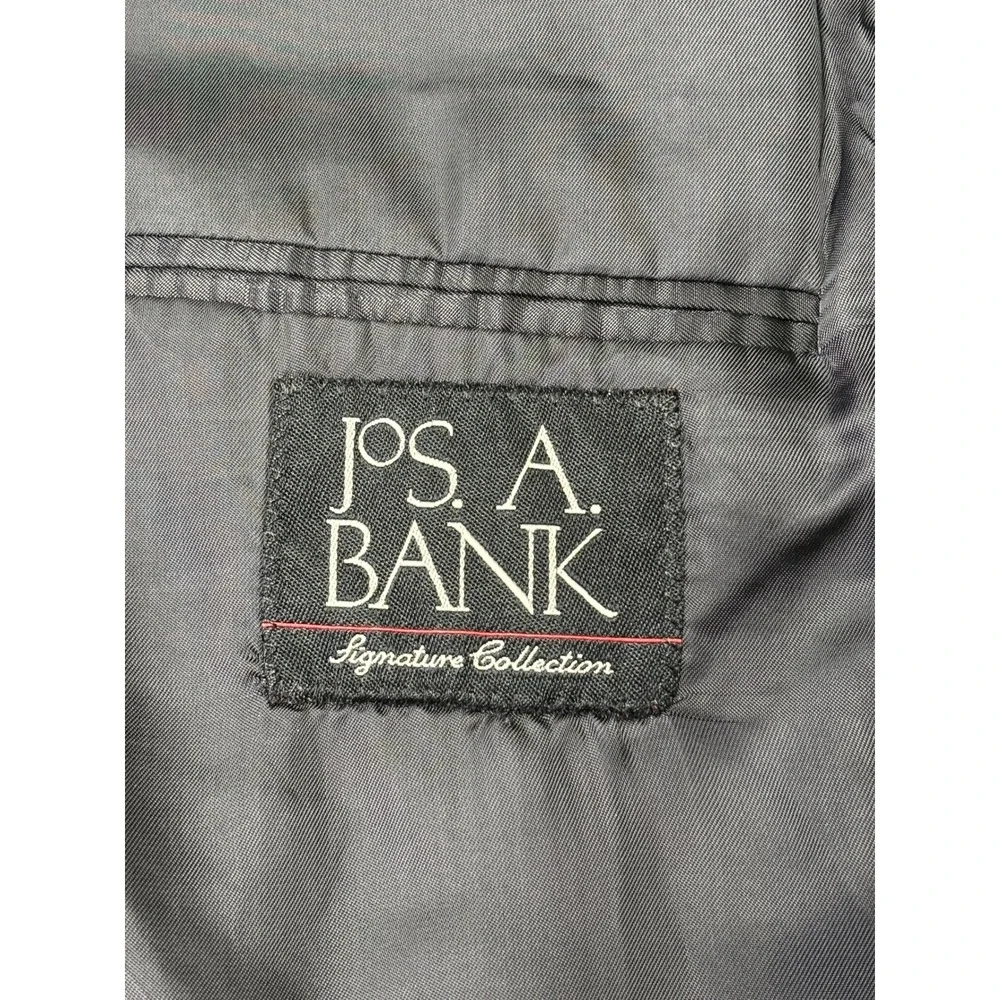 Jos. A. Bank Signature Collection Mens Wool Pinstripe Suit 44SH W42xL28 Charcoal